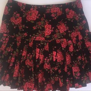 Hinge Pleated Romantic Floral Print Skirt 2